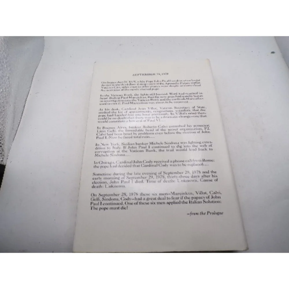 In God's Name David A Yallop Pope John Paul I Murder Investigation Book Non-Fict